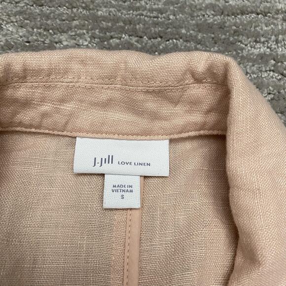 J.Jill Love Linen Blazer Womens Small Pink 100% Linen One Button Lightweight - Picture 6 of 11